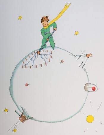 A. de Saint-Exupéry: The Little Prince. Signed lithograph.