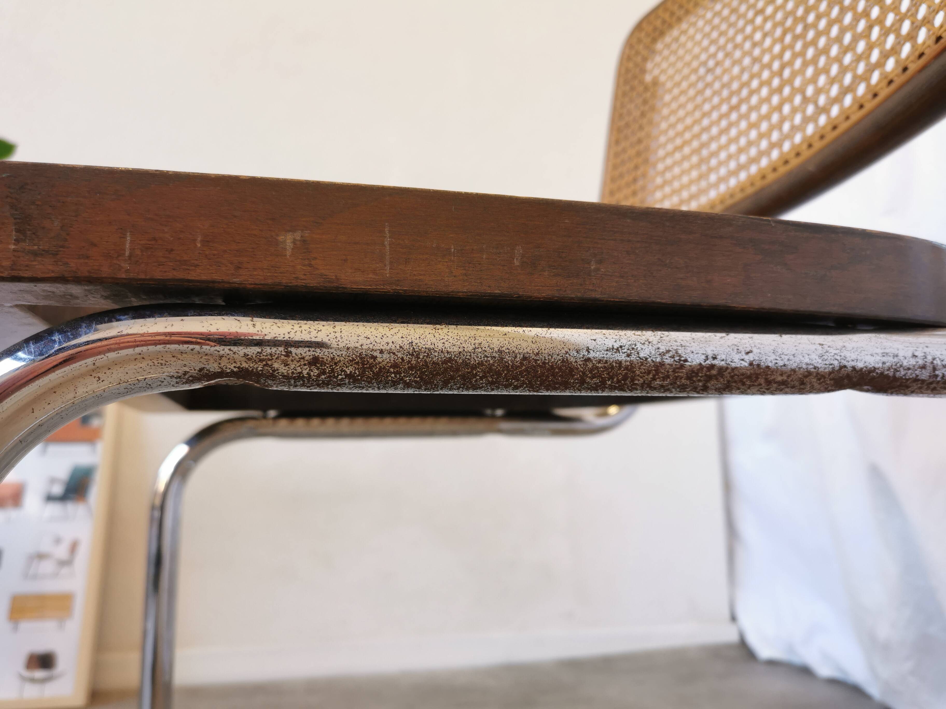 Vintage Cesca Cane Chair: 1970s Italian Mid-Century Modern Dining Office Ch