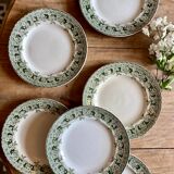 Set of 6 old plates in iron earth, model Murier de Saint Amand