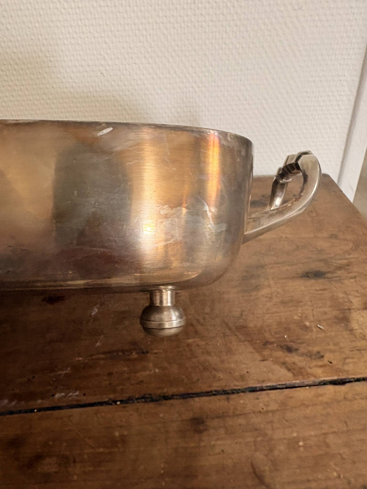 Plat couvert, légumier en métal argenté Fleuron Christofle