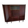 Cabinet 2 doors, drawers, varnished mahogany desk