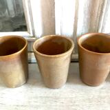 Lot of six Digoin mugs in sandstone