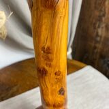 Brutalist style olive wood lamp base