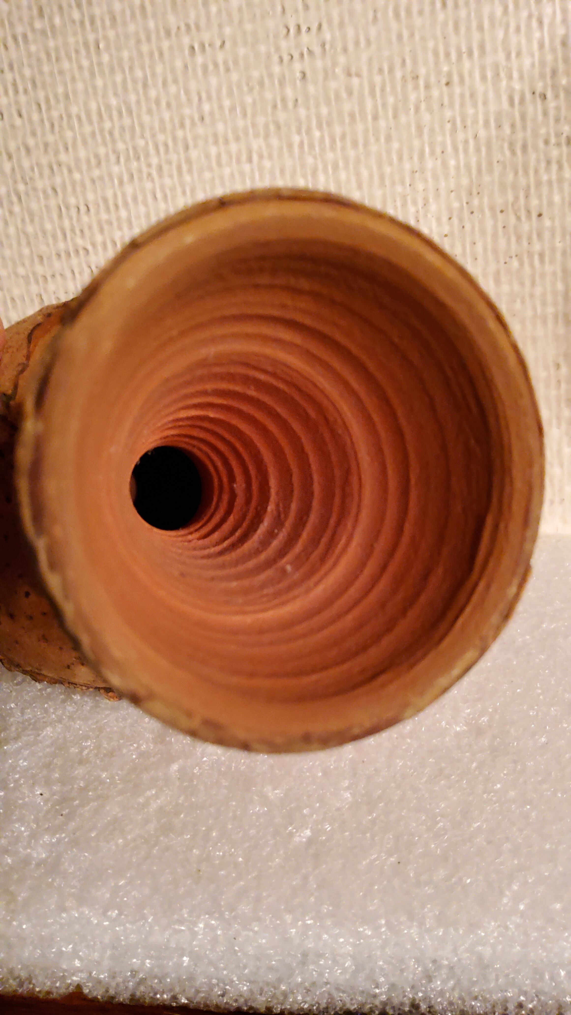 Terracotta vase covered with cork from the 70s