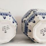Pair of flowery Delft vases