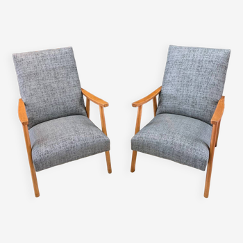 Pair of vintage heather gray armchairs