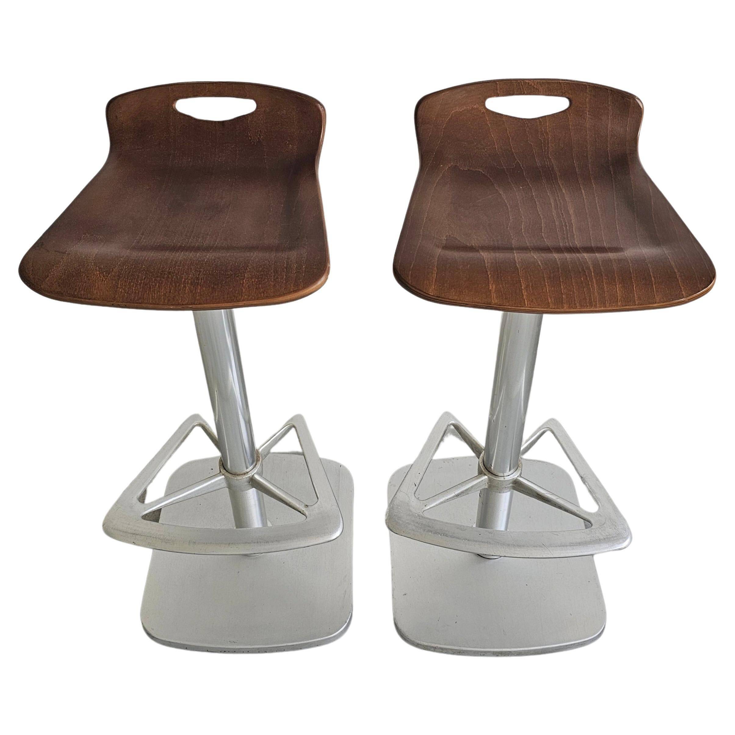 Postmodern pair of bar stools Indecasa by Joan Casas from the 1980s.