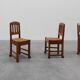 Ensemble de 4 chaises de salle à manger Art Déco en chêne et osier, Belgique, 1915