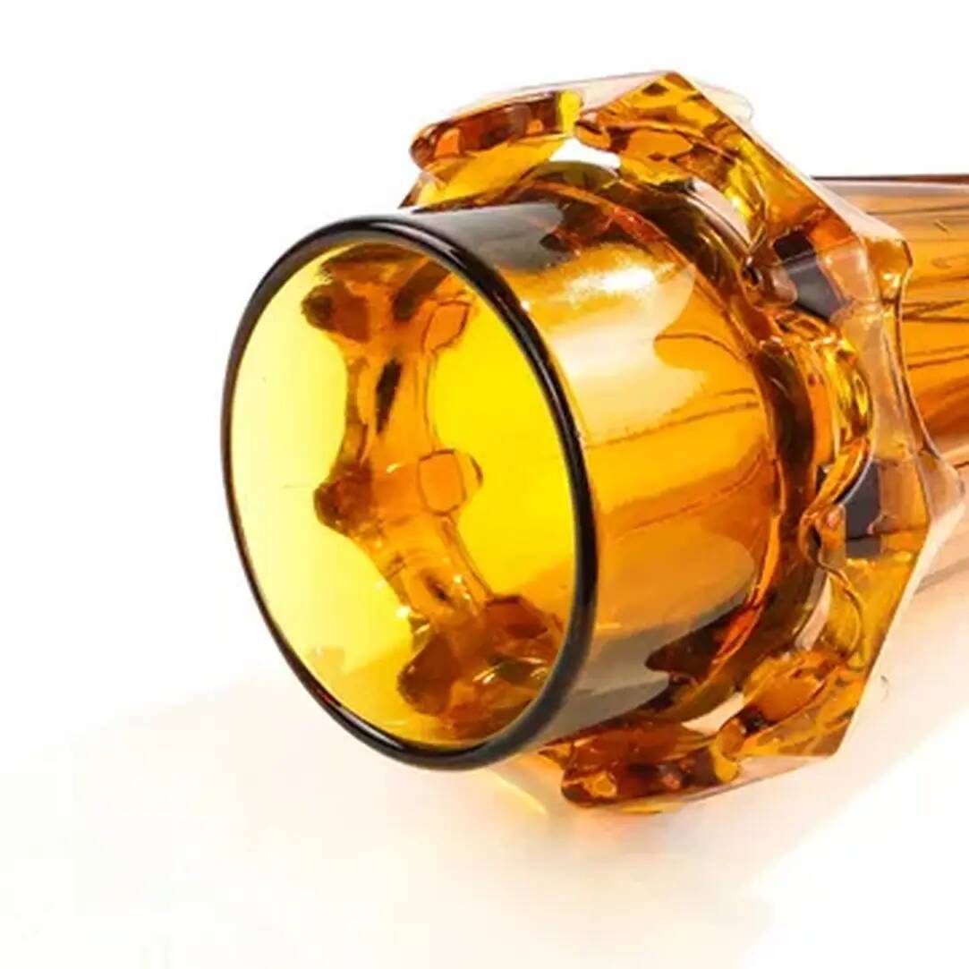 Diatret vase, mid-century modern, orange pressed glass, designed by J.S. Drost, Ząbkowice, Poland, 1970s