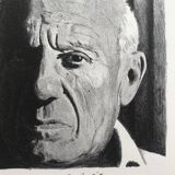 Jean-Baptiste Sécheret: Original lithograph signed in pencil Bonjour Picasso, 2002