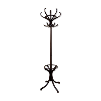 Dark wooden parrot coat holder 6 patères