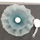 Vintage iridescent blue wavy glass suspension – flower lampshade – years lamp