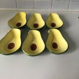 6 ceramic avocado-shaped ramekins