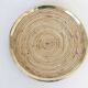 Round rattan and brass bowl, Italy 1970s, Gabriella Crespi style