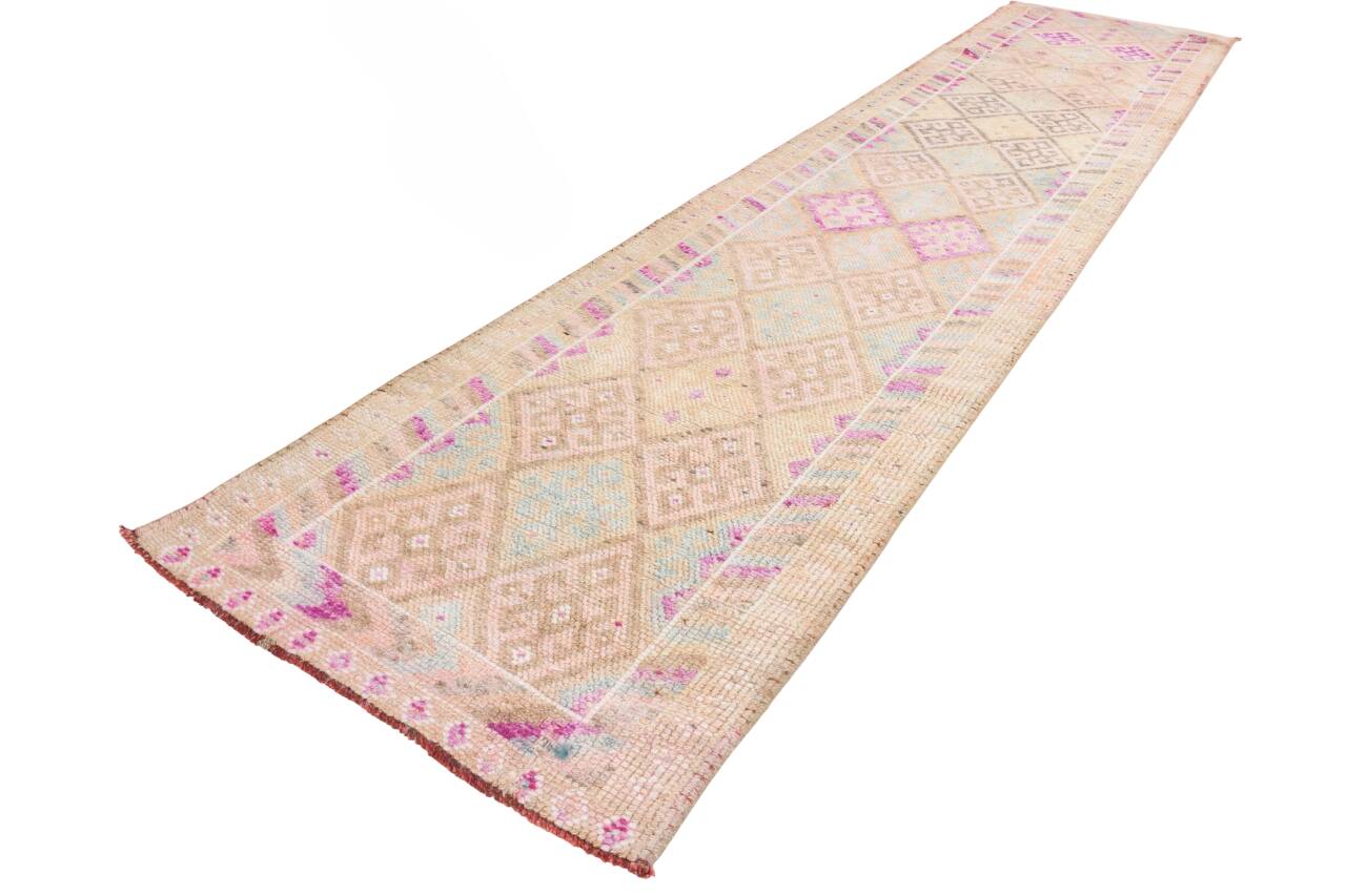 Vintage Super Soft Pink Runner Rug, 85x394Cm