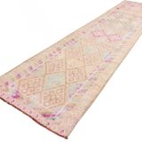 Vintage Super Soft Pink Runner Rug, 85x394Cm