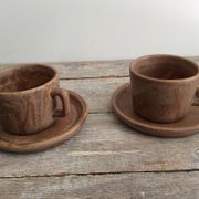 Set of 2 sandstone coffee cups
