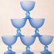 Set de 6 coupes à glace en verre bleu givré