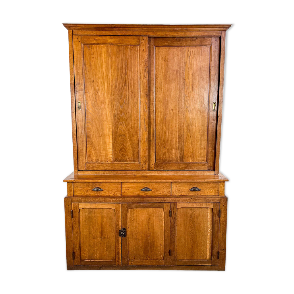 Armoire de bureau de dossier d’archives en chêne ancienne Selency