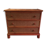 Chest of drawers wood and canning - 80s