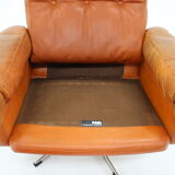 1970s leather swivel armchair by Nili Stoppmobler, Denmark