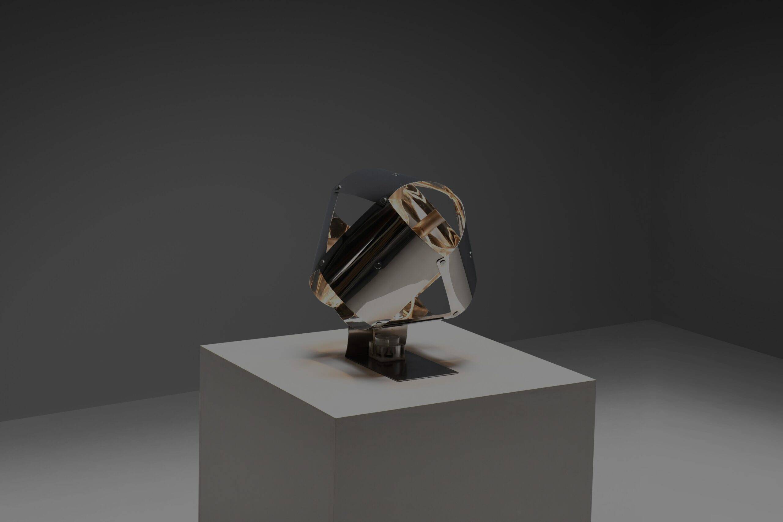 Stainless steel table lamp by Edera Radici for Sagim, Italy 1970