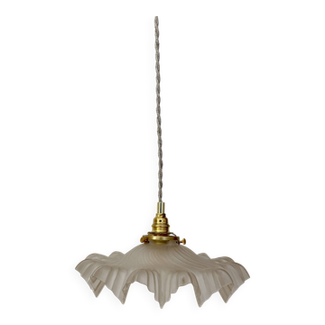 Vintage frosted glass pendant light
