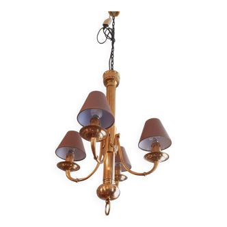 Lustre Art Déco en Bronze estampillé Petitot