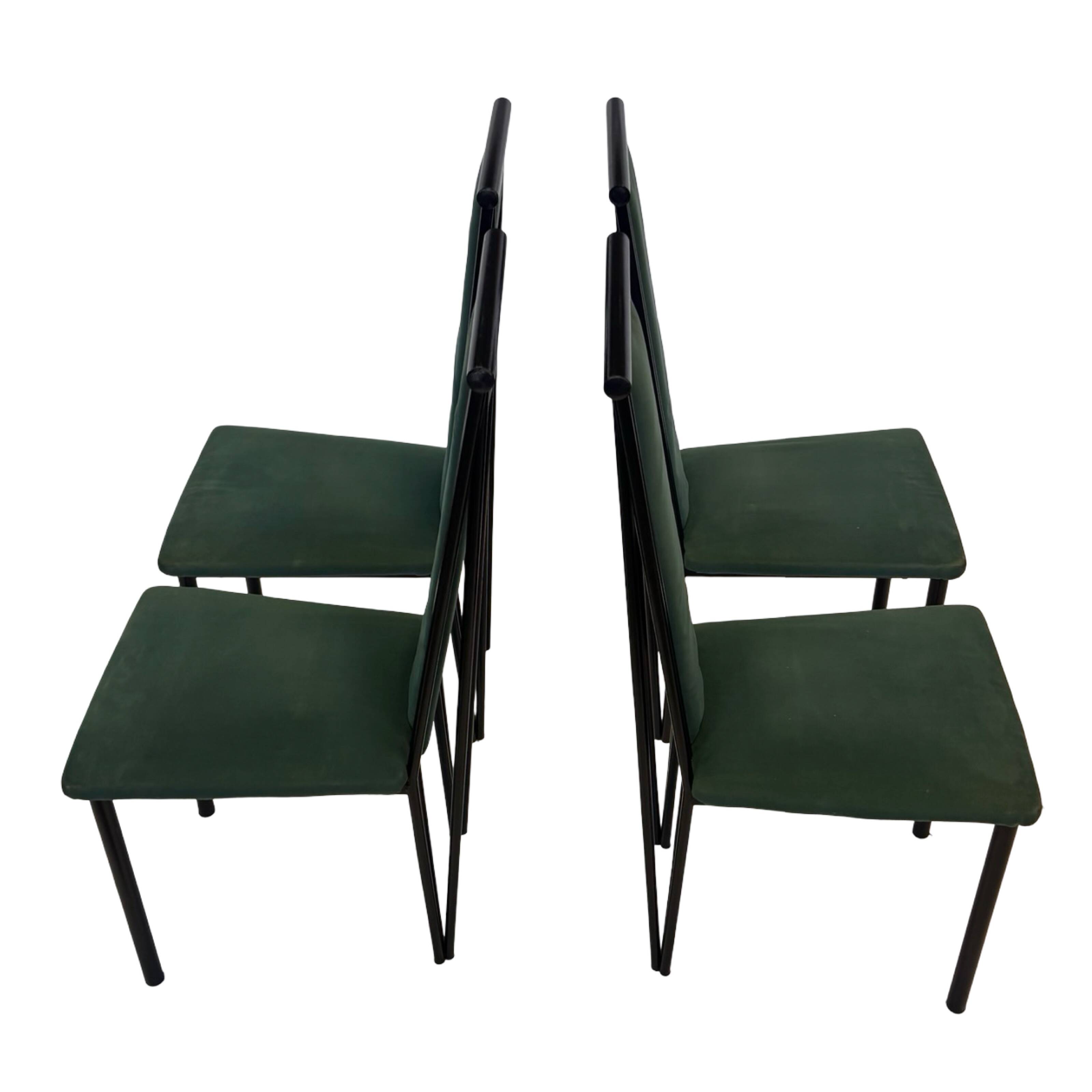 Vintage dining chairs modern design 80's set of four