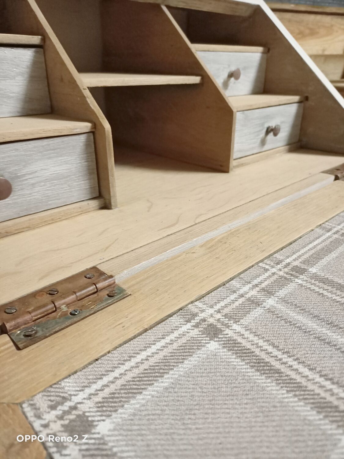 Wooden secretary chest of drawers