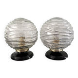 Pair of seventies globe wall lights