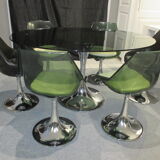 Set table and 6 tulip chairs Roche Bobois 1970