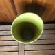 Old vase st clément france green & yellow ceramic vintage #a392