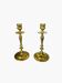 Old pair of turned brass candlesticks