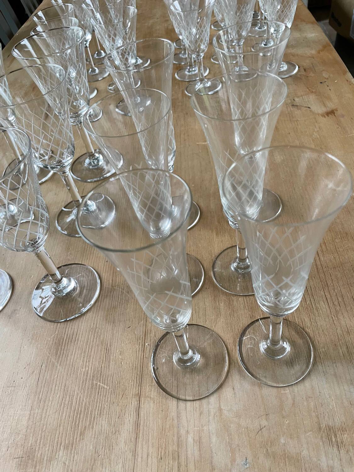 Set of 37 crystal glasses from the 50s