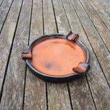 Ancien Cendrier en Grès Orange
