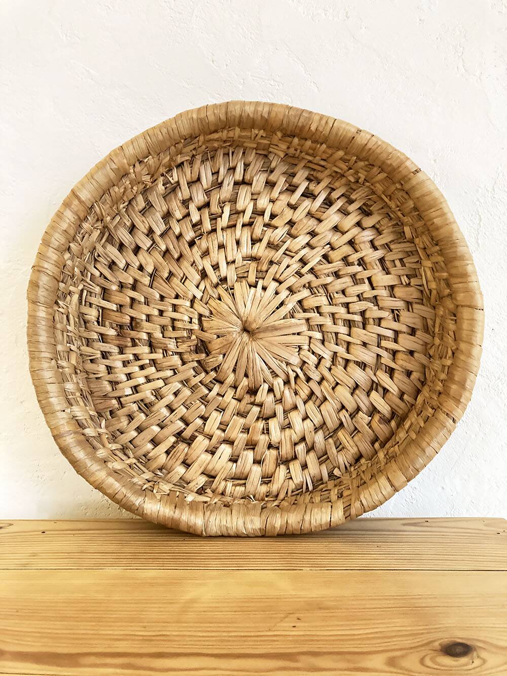 Basket made from woven banana leaves