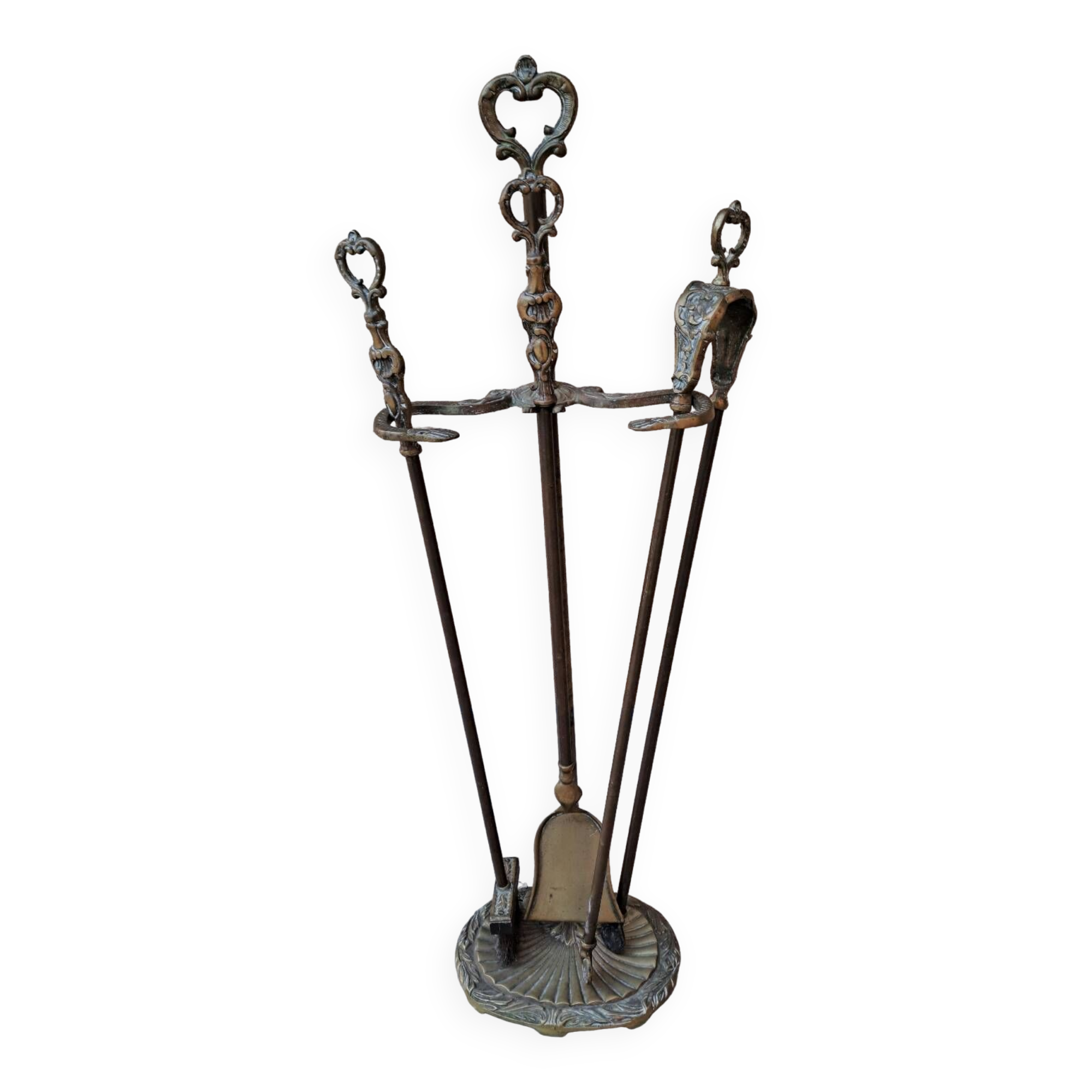 Bronze fireplace set