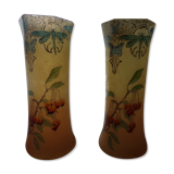 Pair of vases signed Leg for Legras