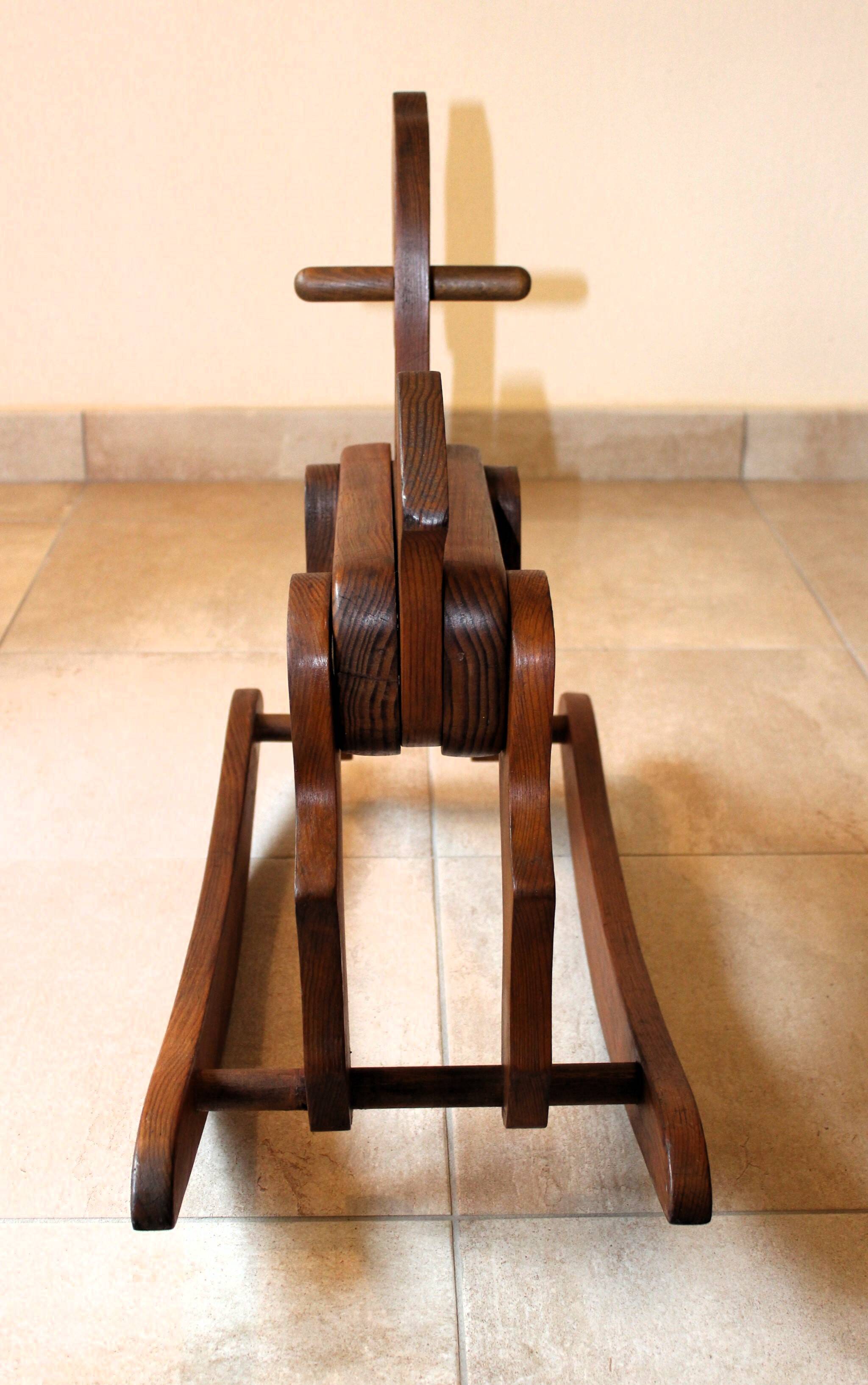 Vintage wooden rocking horse