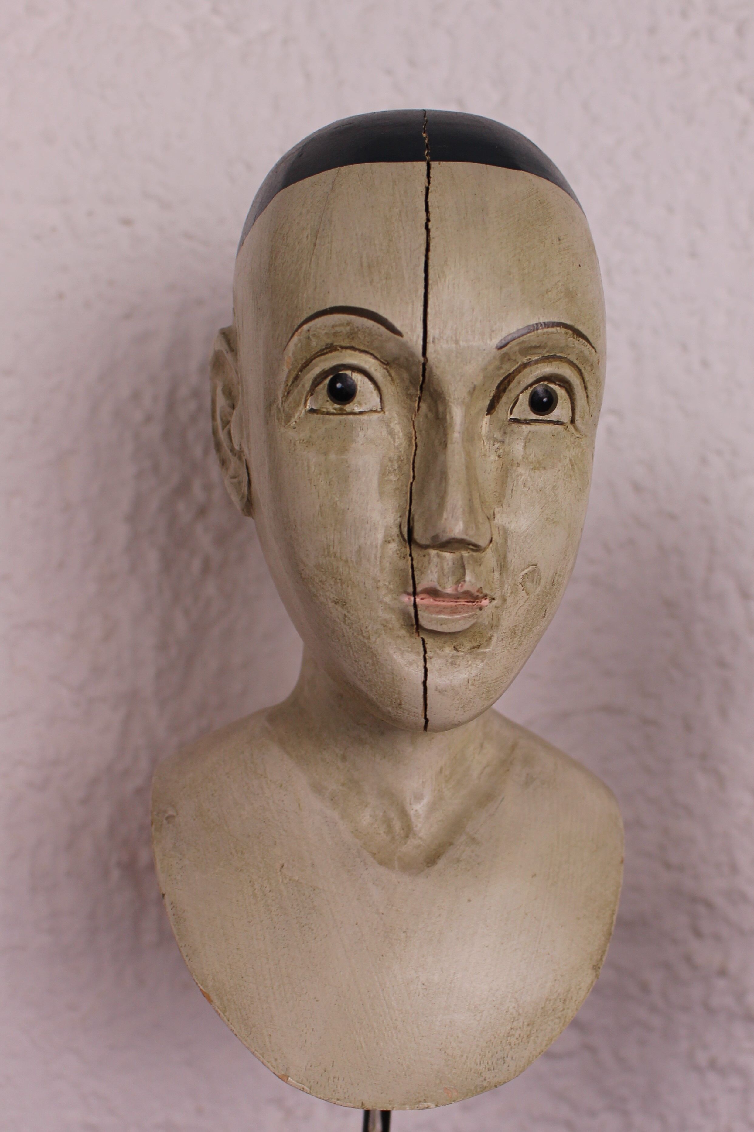 Trio of wooden busts