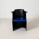 Bauhaus D61 Black and Blue Chair by El Lissitzky for Tecta, 1970s