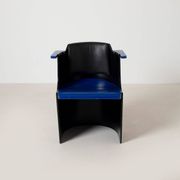 Bauhaus D61 Black and Blue Chair by El Lissitzky for Tecta, 1970s
