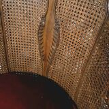 Pair of wooden and rattan armchairs, Louis XV style