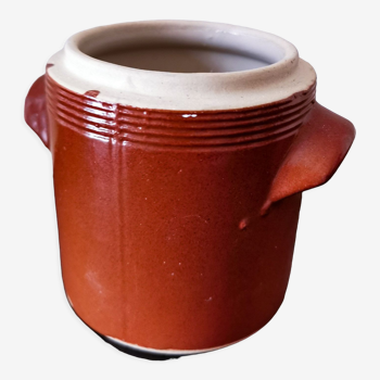 Eared stoneware pot