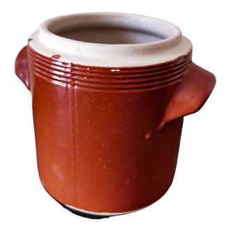 Eared stoneware pot