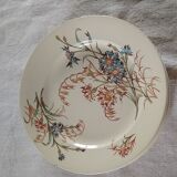 8 flat flowery plates country décor Lunéville Cornflower