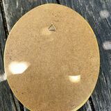 Oval wooden mirror 60s - 22x18cm