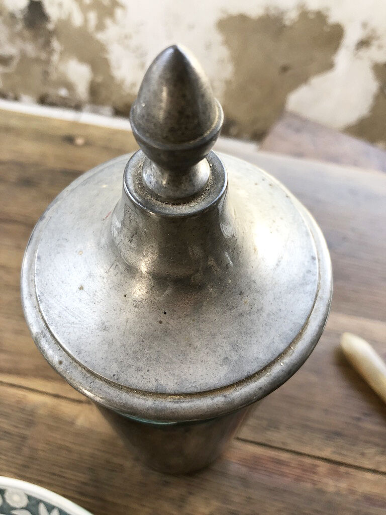 Old zinc cork bottle