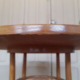 Round dining table vintage curved wooden foot